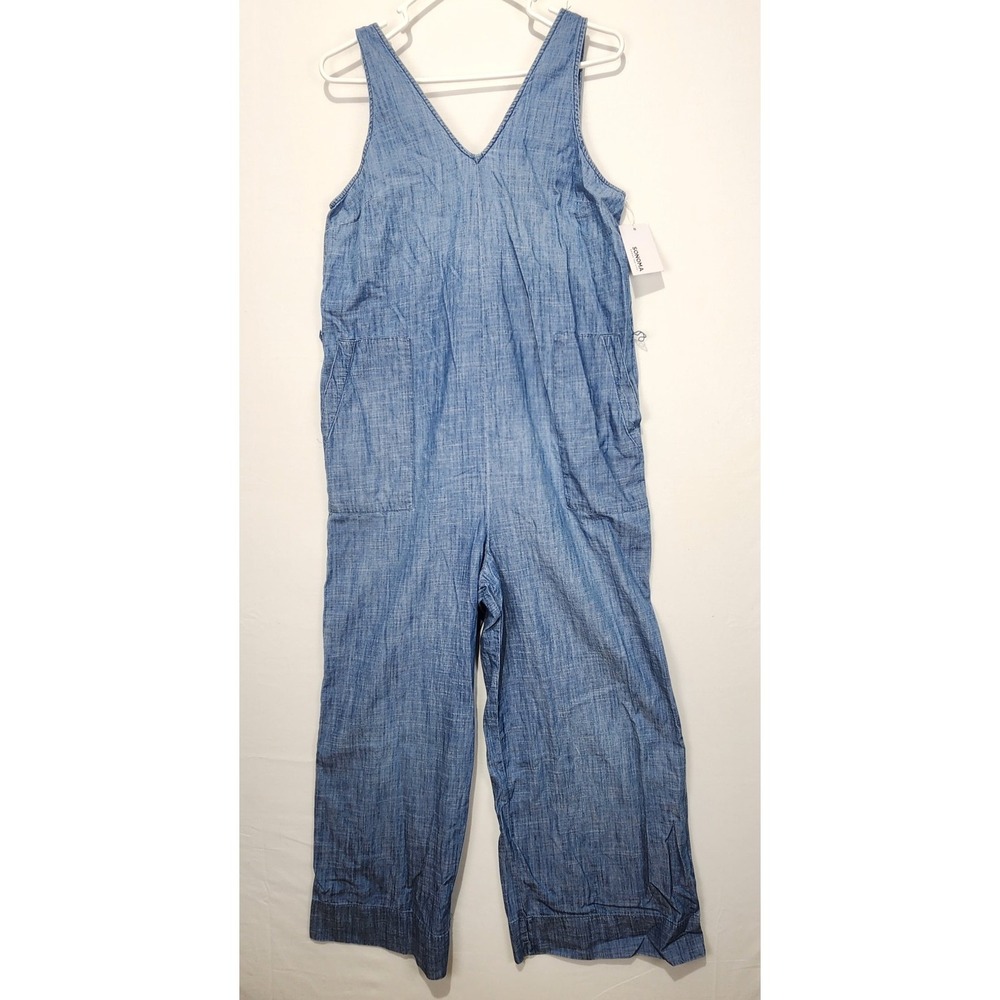 Sonoma Women's‎ Blue Denim Casual Comfy Jumpsuit Size S